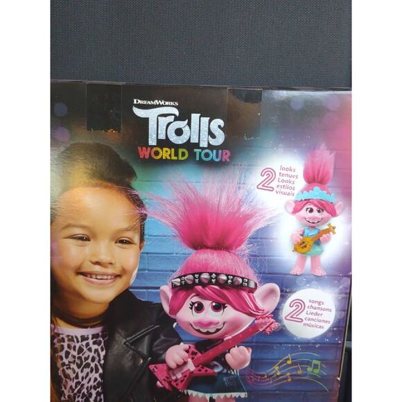 DreamWorks Trolls World Tour Pop to Rock Poppy Singing Doll w/2 Guitars Hasbro - Picture 6 of 16